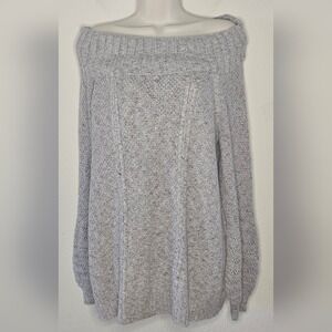 89th + Madison Gray Speckled Confetti Cowl Neck Tunic Sweater‎ Women Size Large